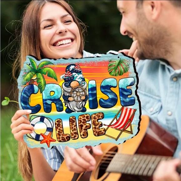 Other - 1pc Beach Cruise Life Wooden Artwork Sign